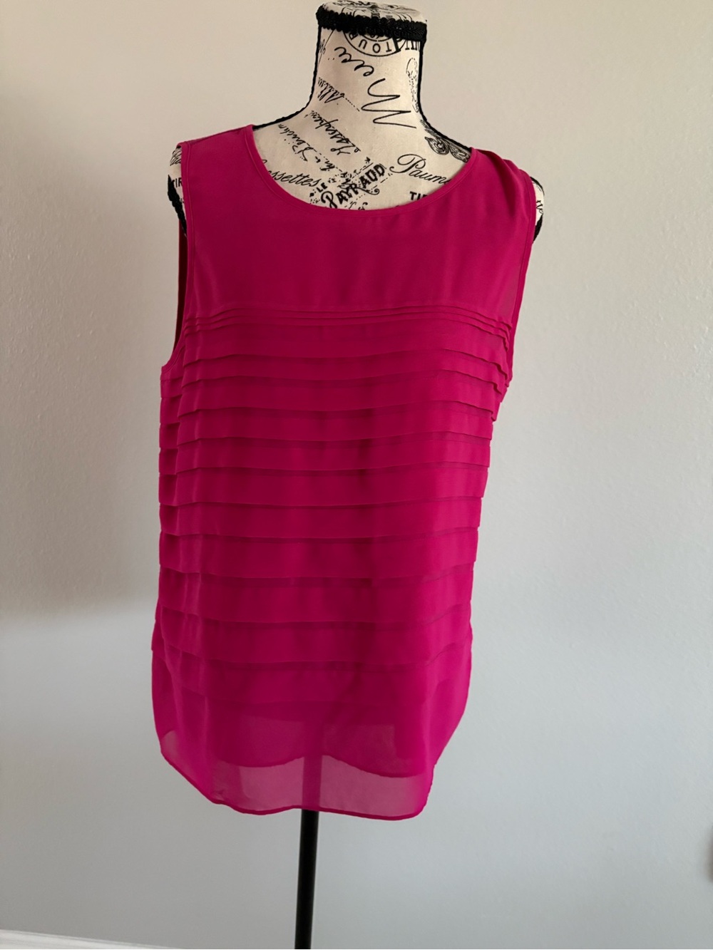 Dana Buchman Fuchsia Pink Layered Sleeveless Camisole